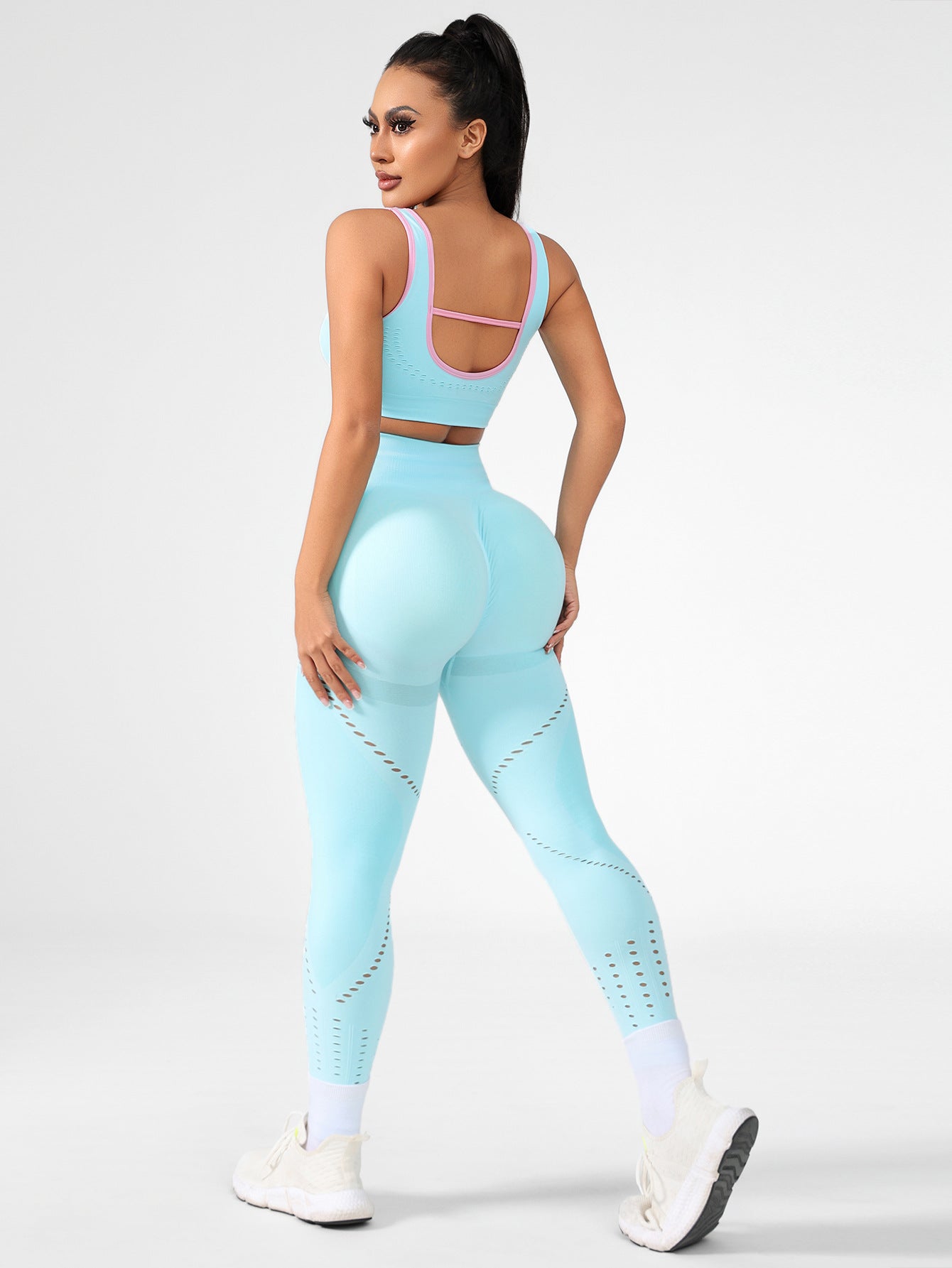 Conjunto Fitness Seamless 2 Peças — Top + Legging Modeladora