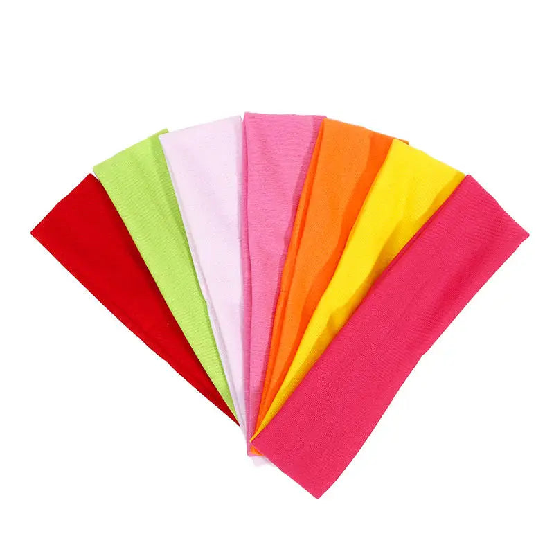 Kit 7 Faixas de Cabelo Esportivas Coloridas