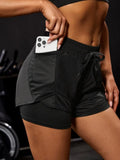 Shorts Esportivo 2 em 1 com Bolsos — Legging + Short Embutido