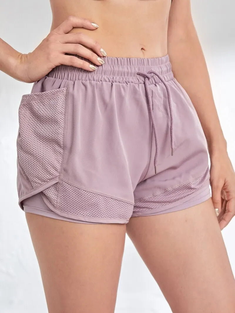 Shorts Esportivo 2 em 1 com Bolsos — Legging + Short Embutido