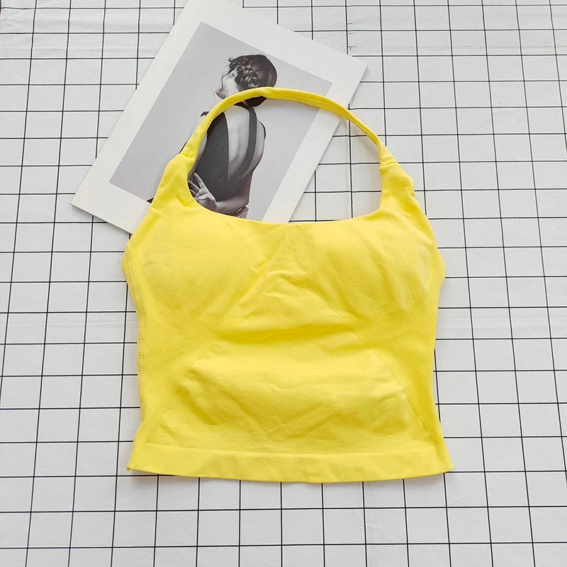 Top Cropped Halter Pescoço com Bojo — Costas Abertas e Suporte Total