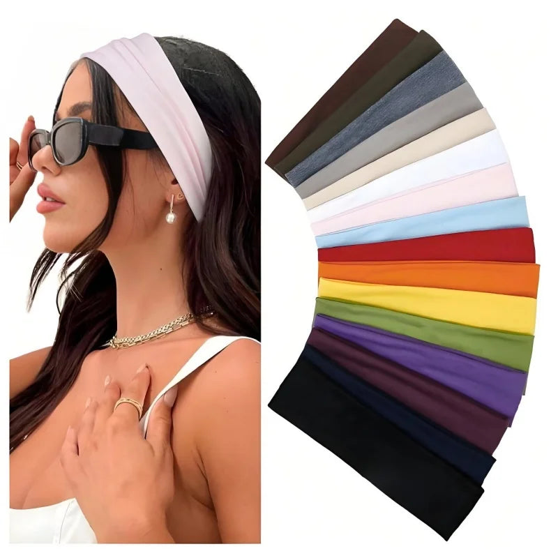 Kit 7 Faixas de Cabelo Esportivas Coloridas