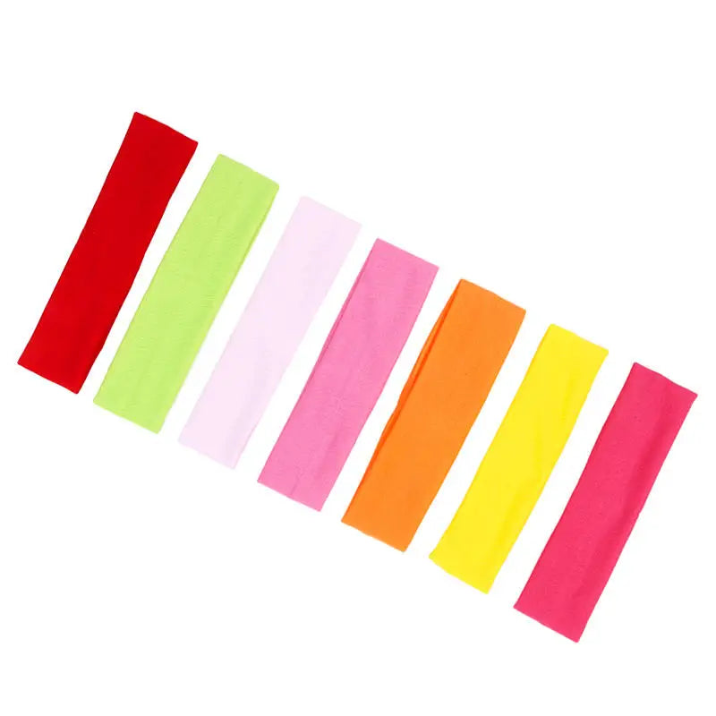 Kit 7 Faixas de Cabelo Esportivas Coloridas