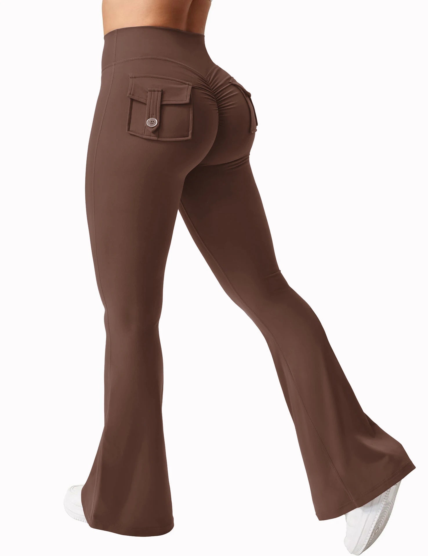 Legging Wide Leg com Bolsos — Perna Larga e Alta Compressão
