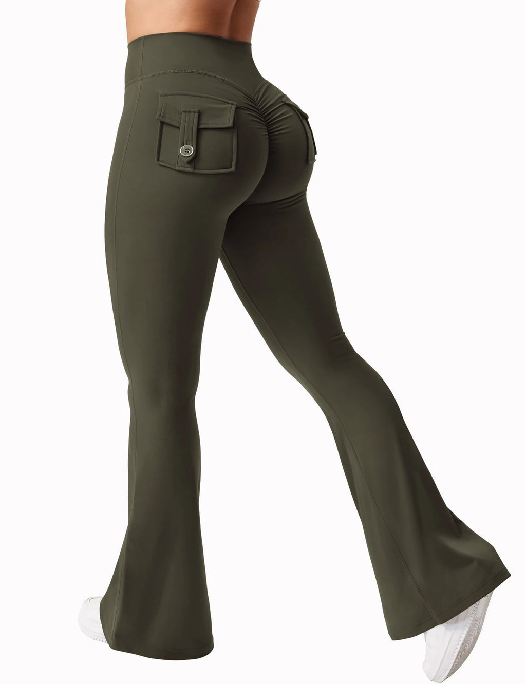 Legging Wide Leg com Bolsos — Perna Larga e Alta Compressão