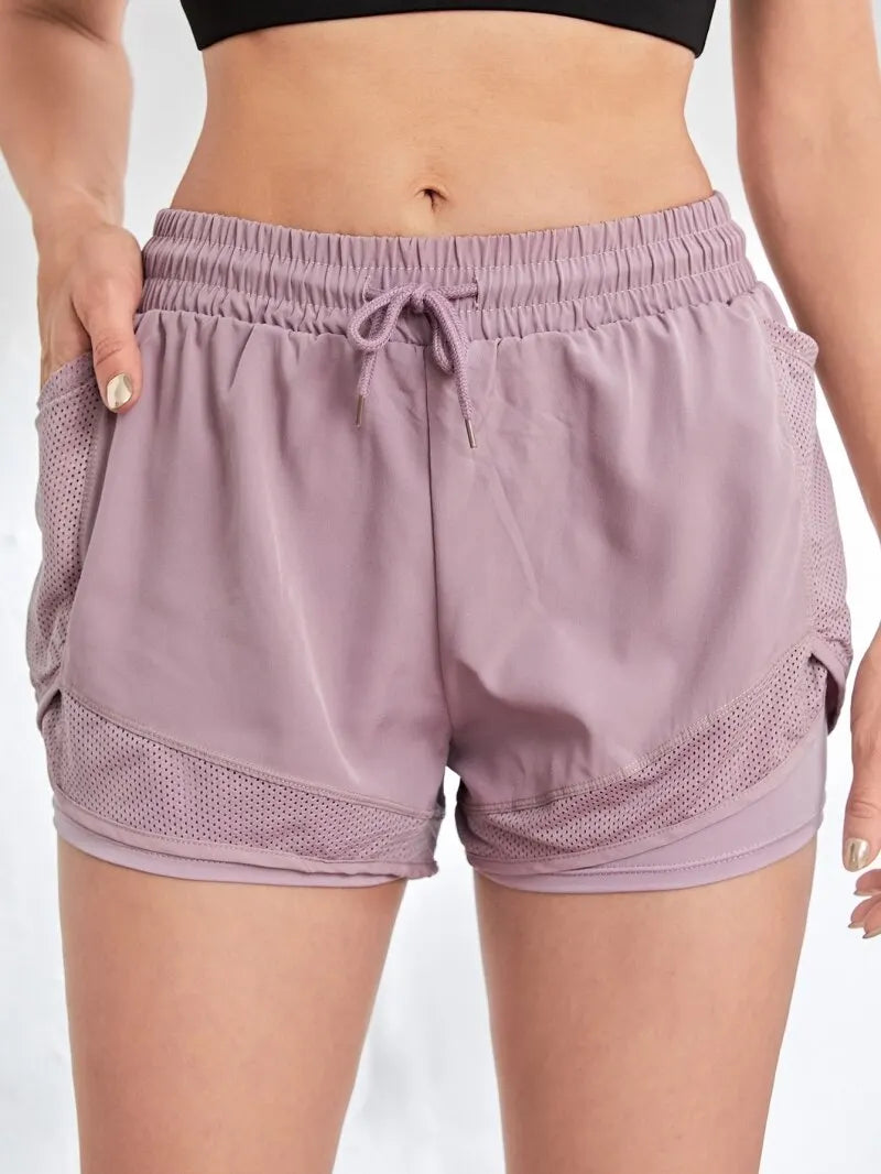 Shorts Esportivo 2 em 1 com Bolsos — Legging + Short Embutido
