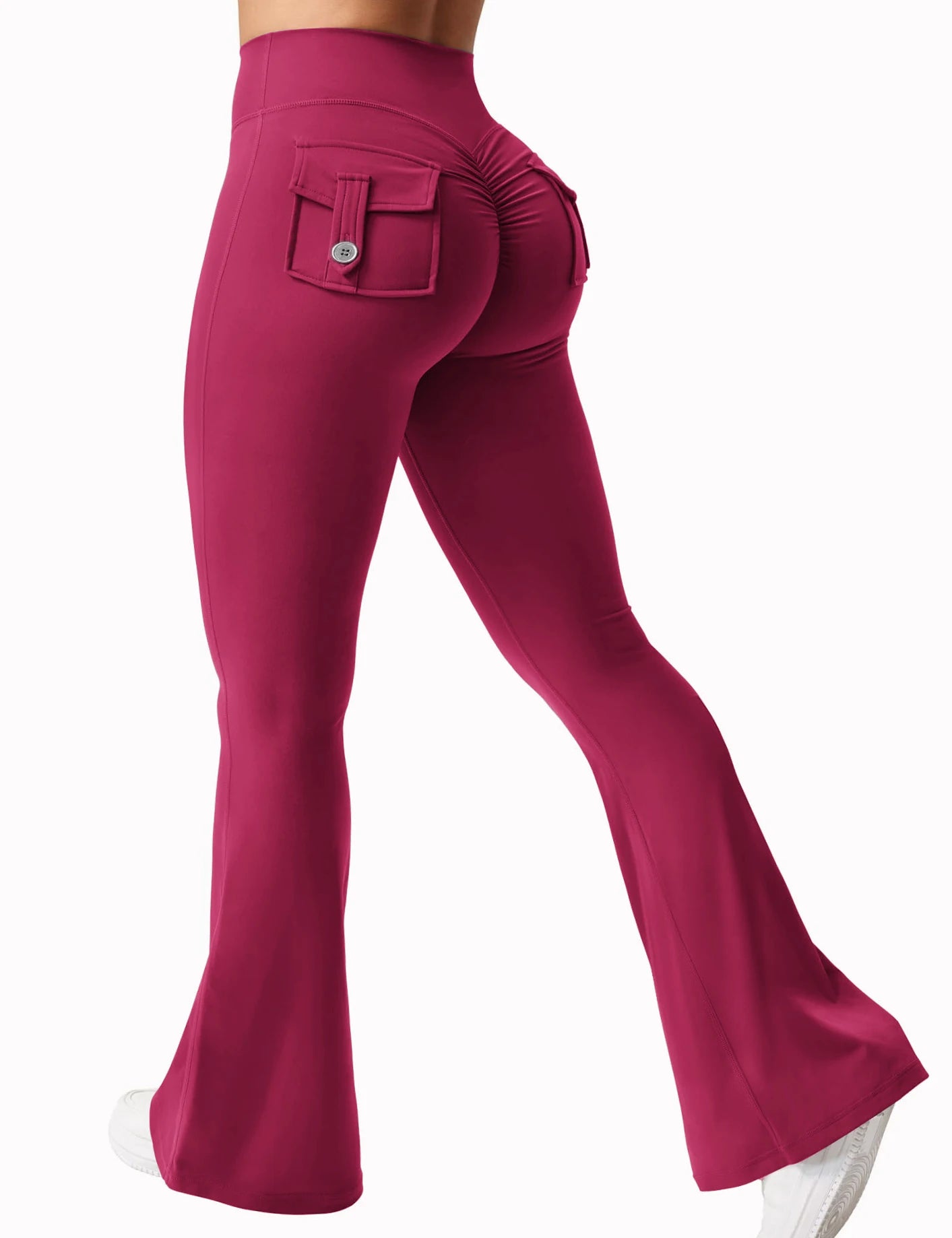 Legging Wide Leg com Bolsos — Perna Larga e Alta Compressão