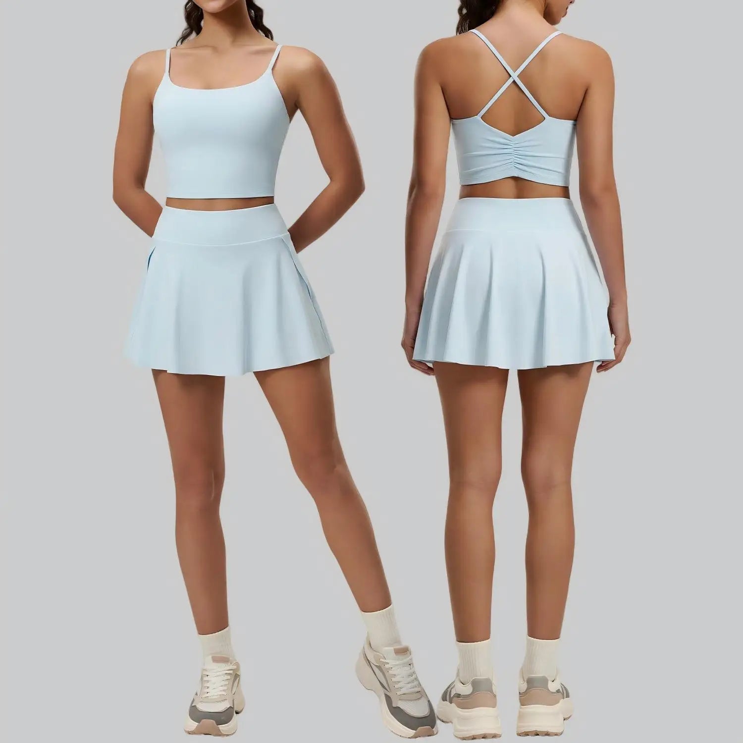 Conjunto Fitness Camisole com Bojo — Costas Sensuais e Segunda Pele