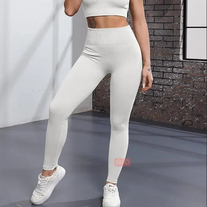 Legging Knit Seamless Cintura Alta Hip Lift