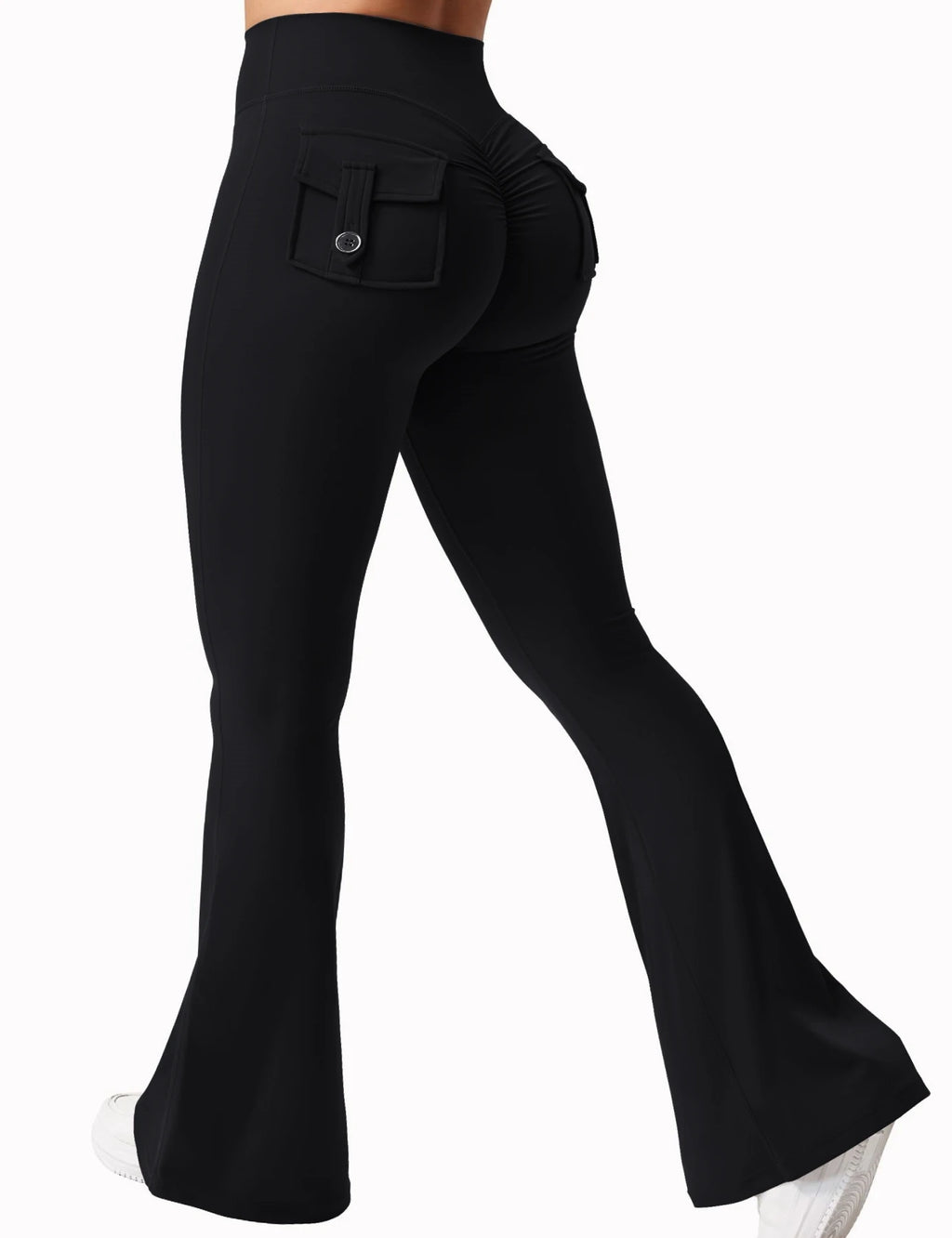 Legging Wide Leg com Bolsos — Perna Larga e Alta Compressão