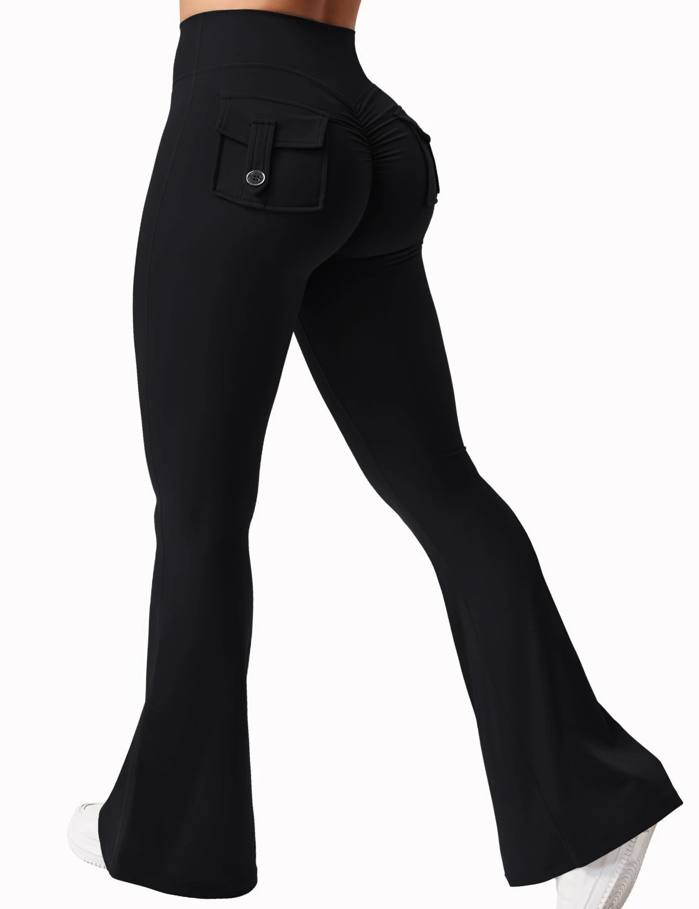 Legging Wide Leg com Bolsos — Perna Larga e Alta Compressão
