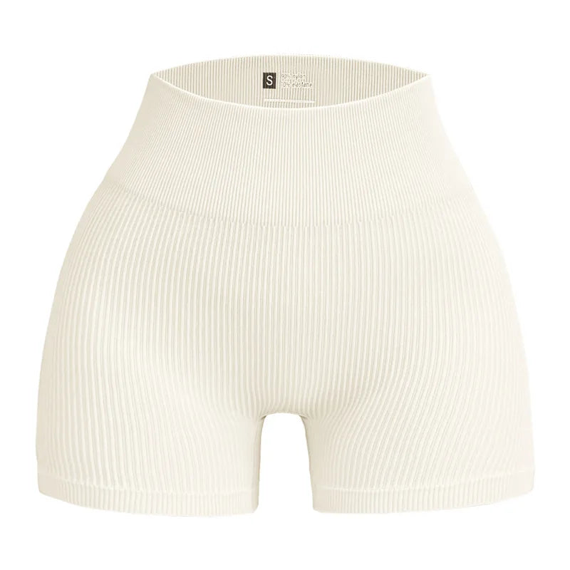 Shorts Ribbed Yoga Cintura Alta Seamless