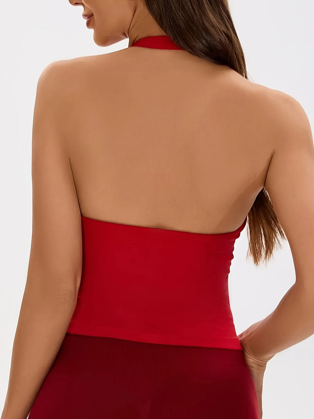 Top Cropped Halter Pescoço com Bojo — Costas Abertas e Suporte Total