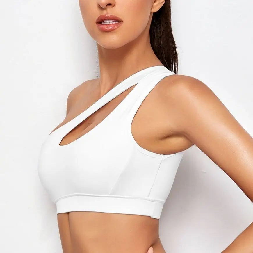 Top Esportivo Push Up Ombro Único — Suporte e Estilo