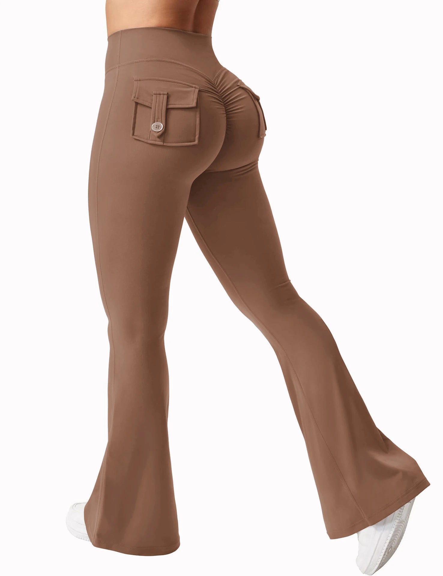 Legging Wide Leg com Bolsos — Perna Larga e Alta Compressão