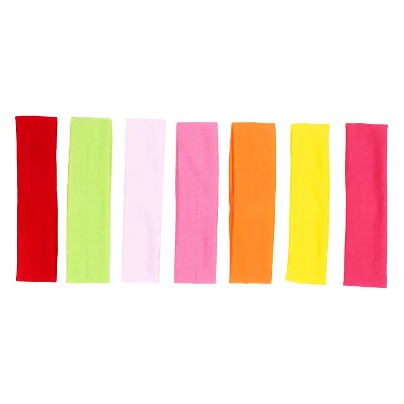 Kit 7 Faixas de Cabelo Esportivas Coloridas