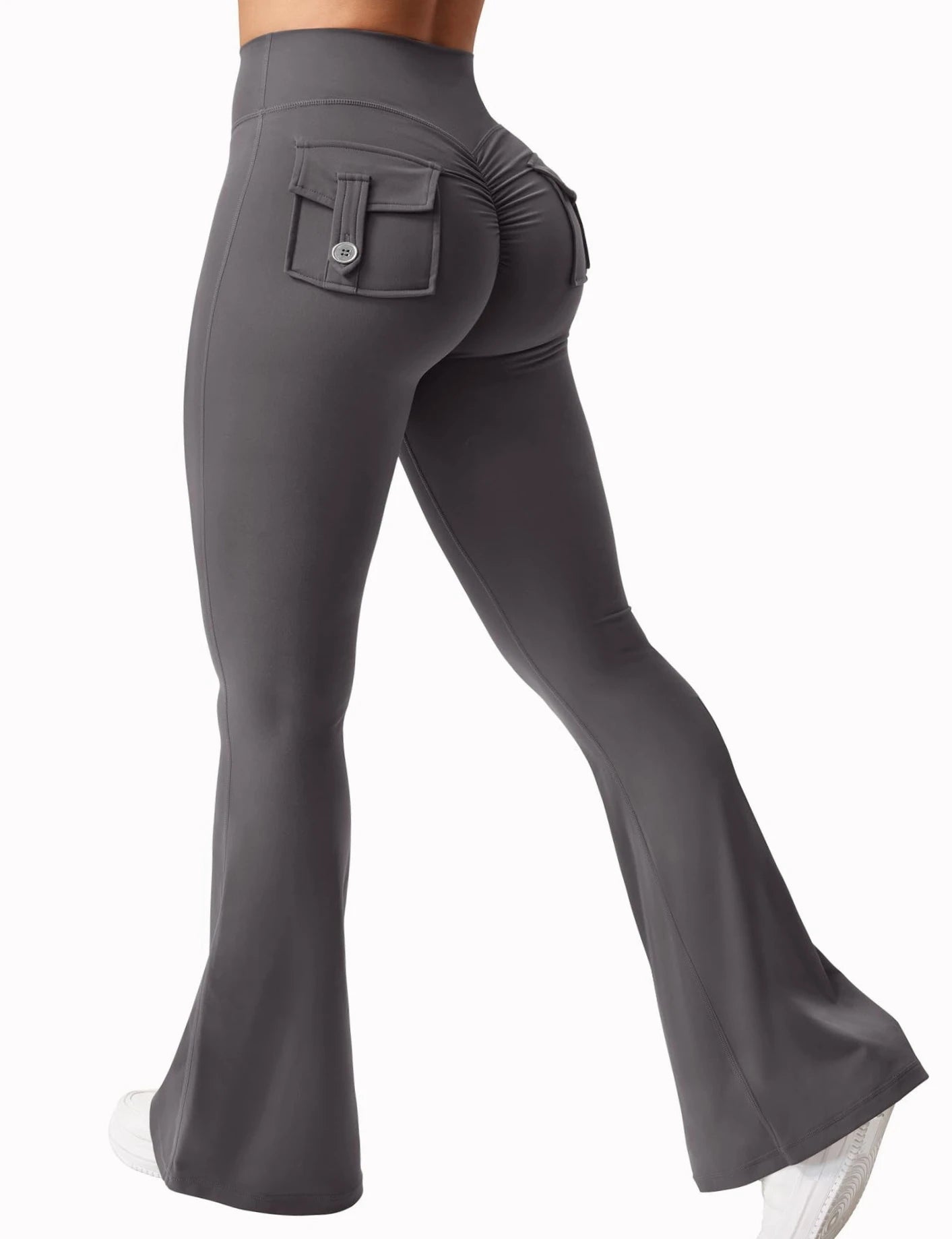 Legging Wide Leg com Bolsos — Perna Larga e Alta Compressão