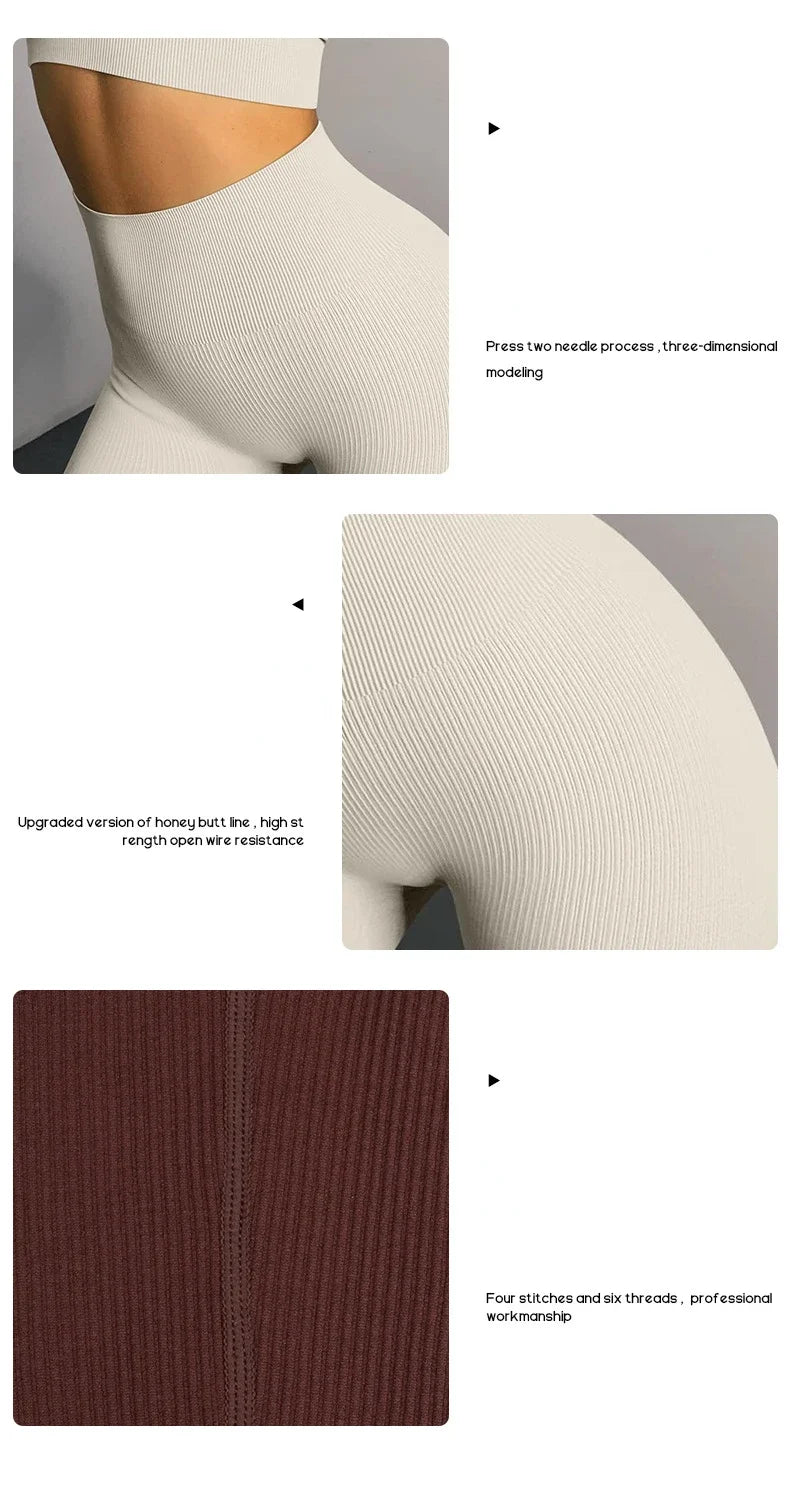 Legging Knit Seamless Cintura Alta Hip Lift
