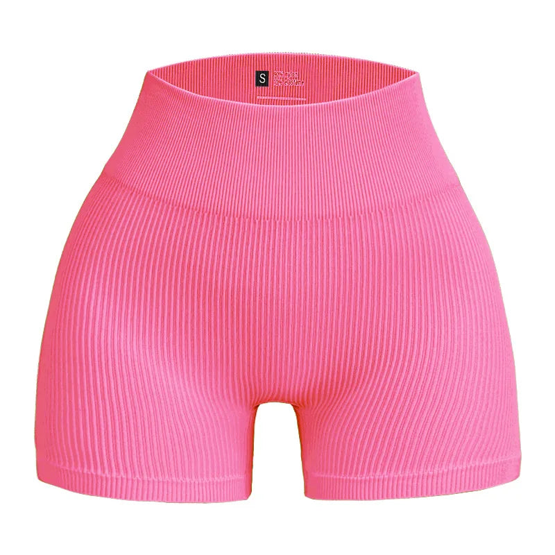 Shorts Ribbed Yoga Cintura Alta Seamless