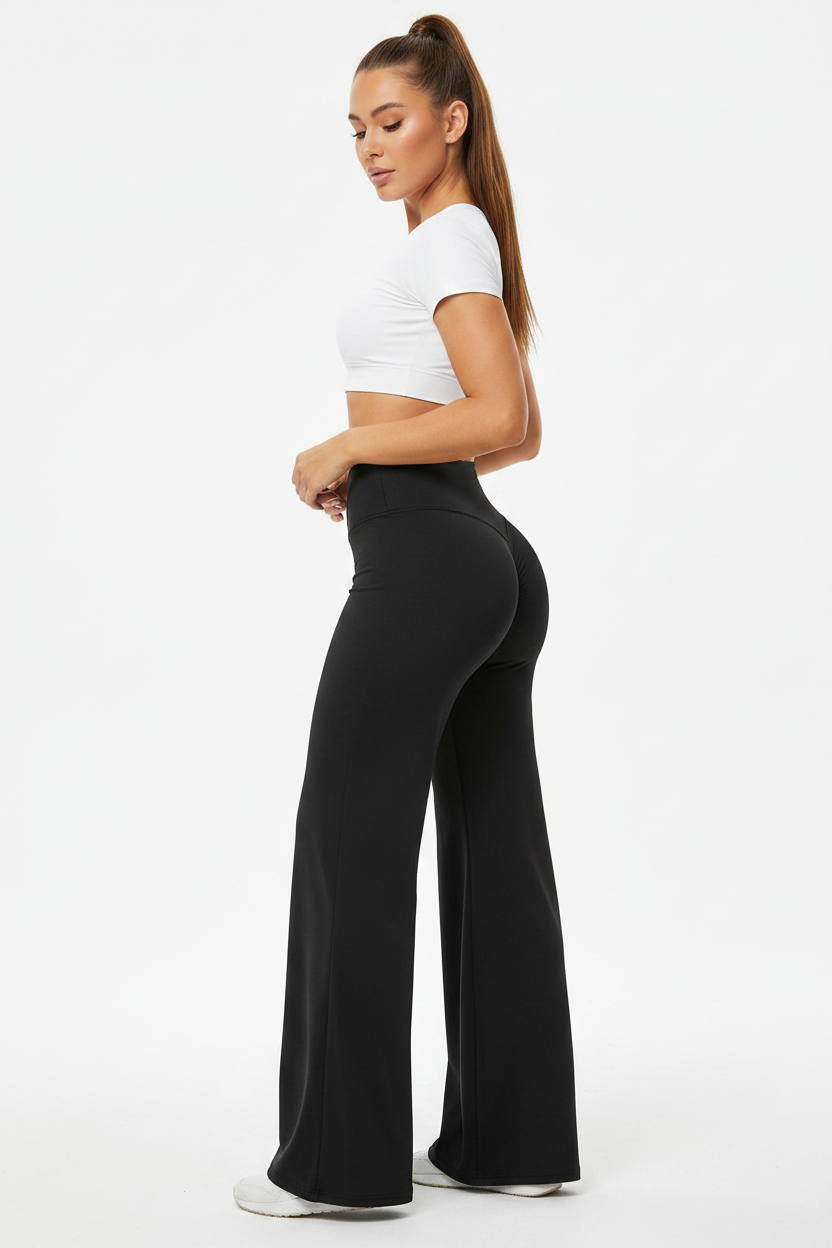 Calça Wide Leg — Preto · Lateral
