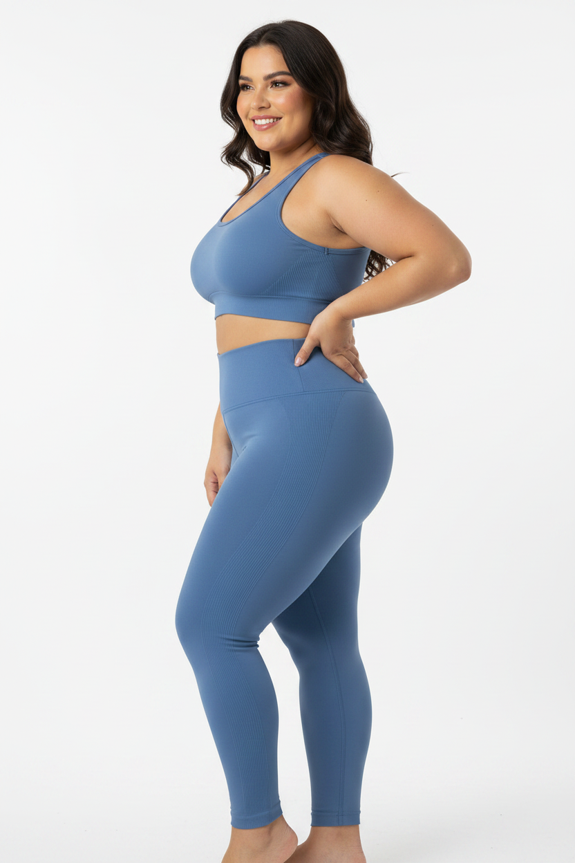 Legging Plus Size — Azul Lago